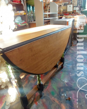 1950s Oak Barley twist drop side Rectangle- oval table